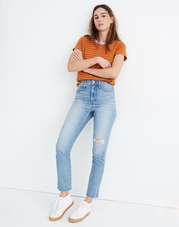 Madewell Denim - Madewell Medium Wash Blue Distressed Denim Perfect Vintage Jeans Womens Size 26